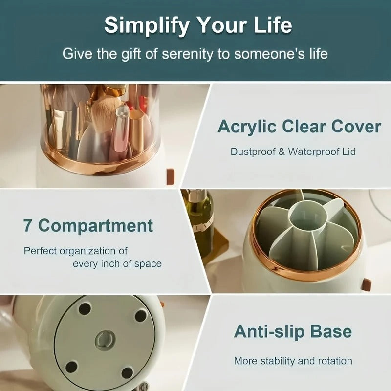 Luxury 360° Rotating Makeup Organizer