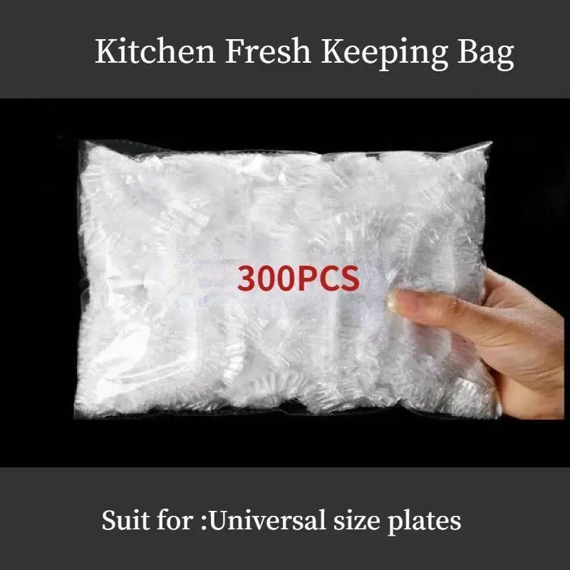 300pcs Disposable PE Food Wrap Covers