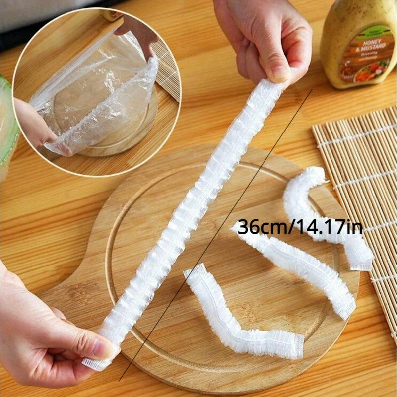300pcs Disposable PE Food Wrap Covers
