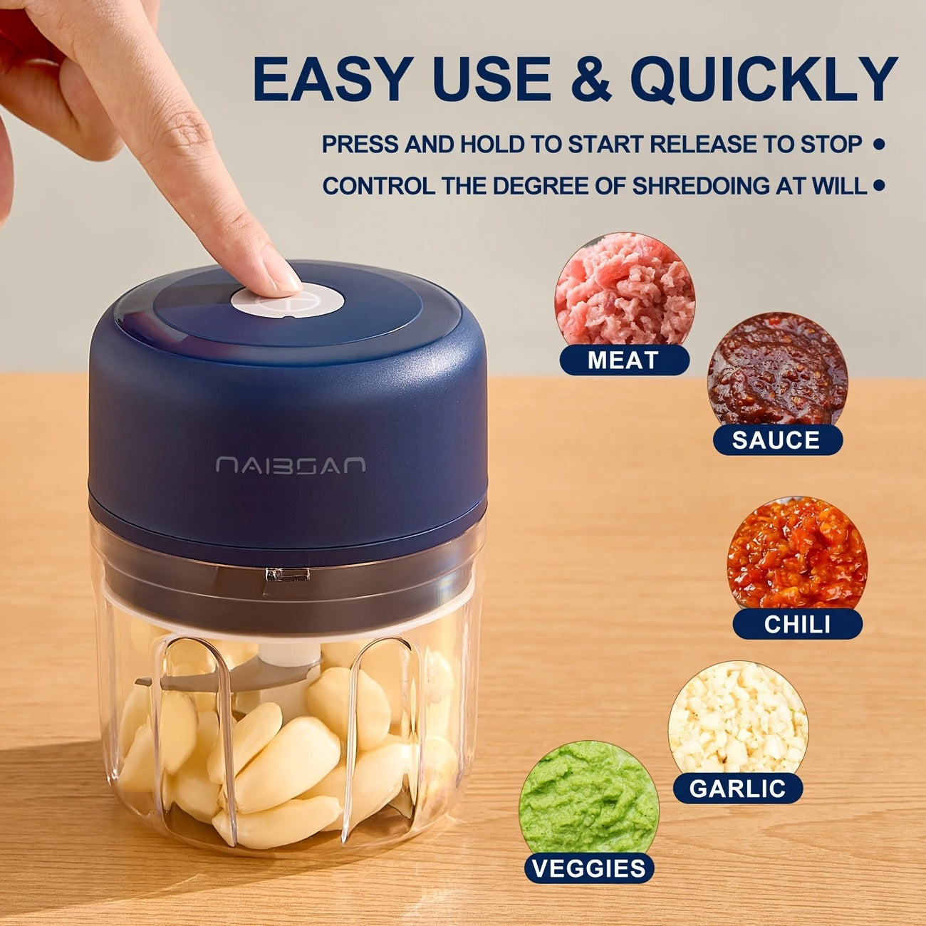 Portable Garlic & Vegetable Chopper