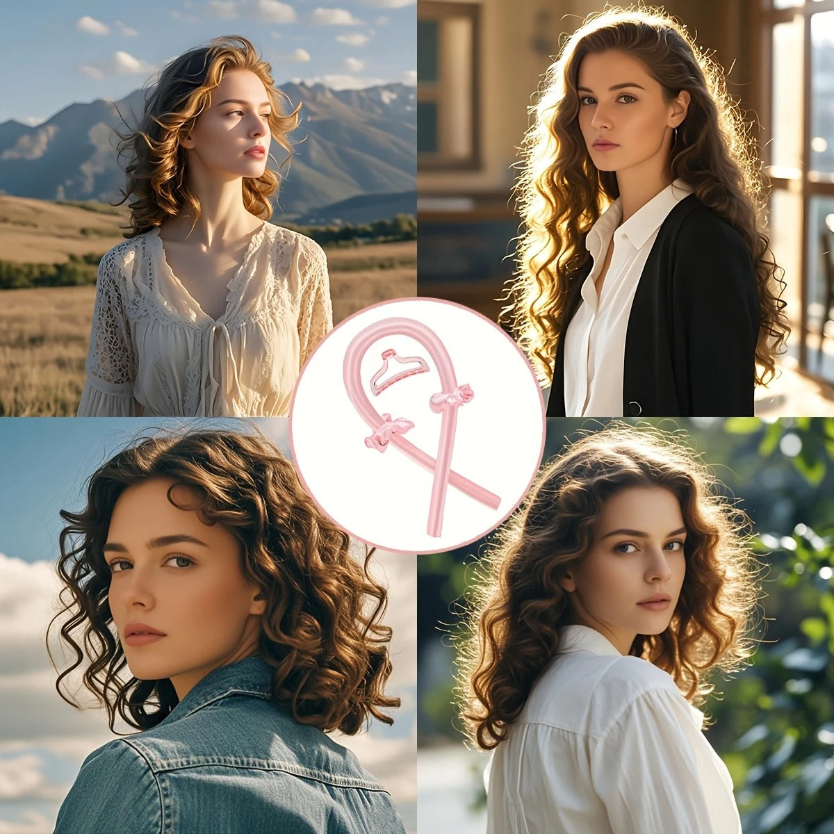 Fabric Hair Curler with Bow