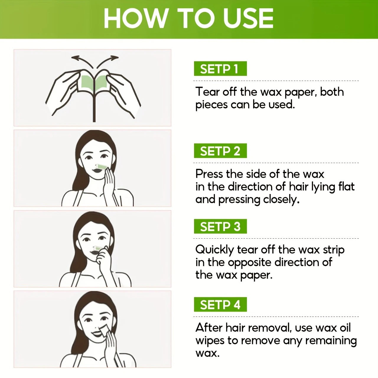 30pcs Hair Removal Wax Strips