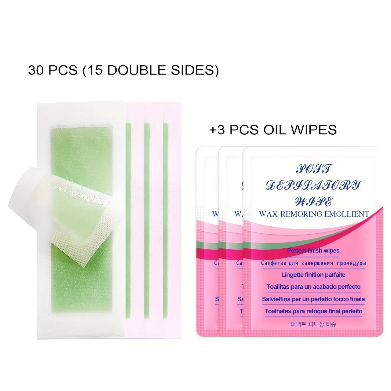 30pcs Hair Removal Wax Strips