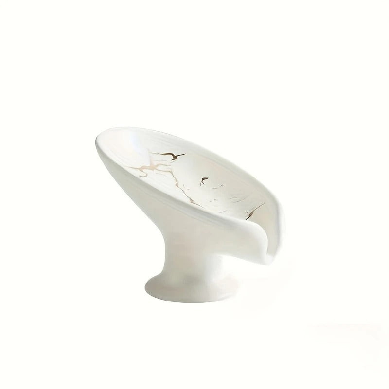 Marble-Patterned Ceramic Soap Dish