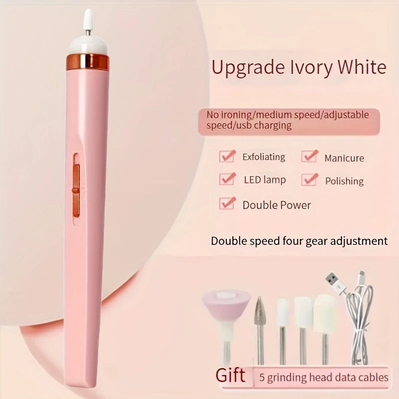 Electric Nail Drill With 5 Attachment Drill Bits