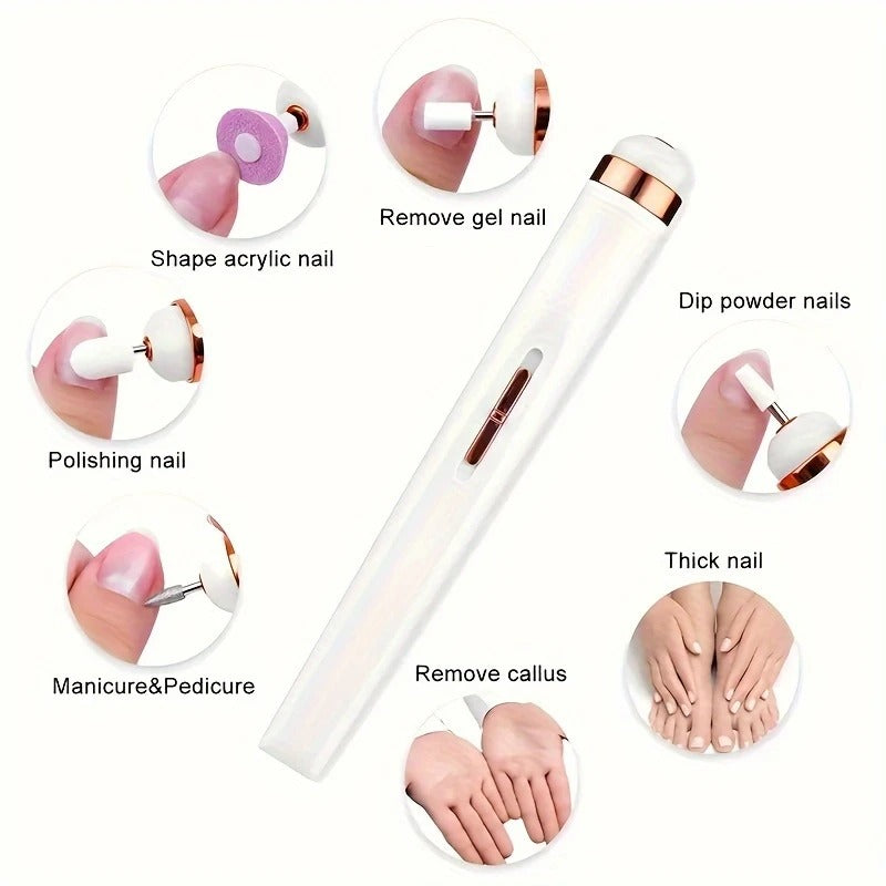 Electric Nail Drill With 5 Attachment Drill Bits