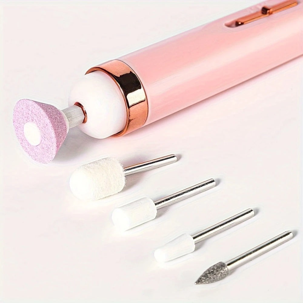 Electric Nail Drill With 5 Attachment Drill Bits