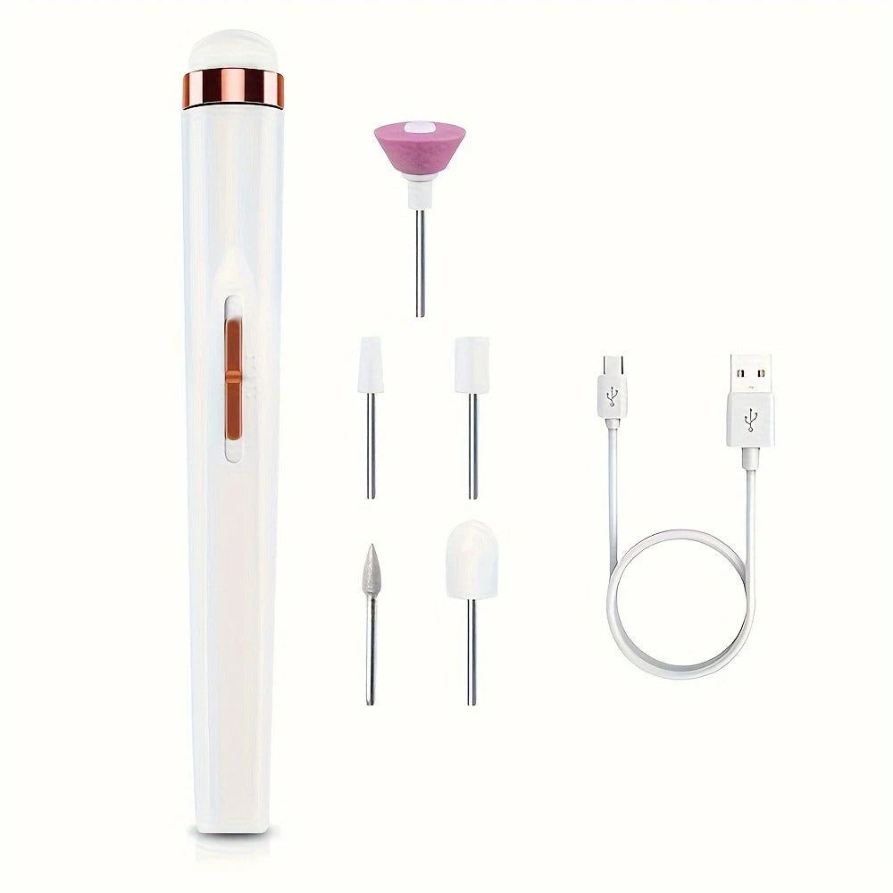 Electric Nail Drill With 5 Attachment Drill Bits