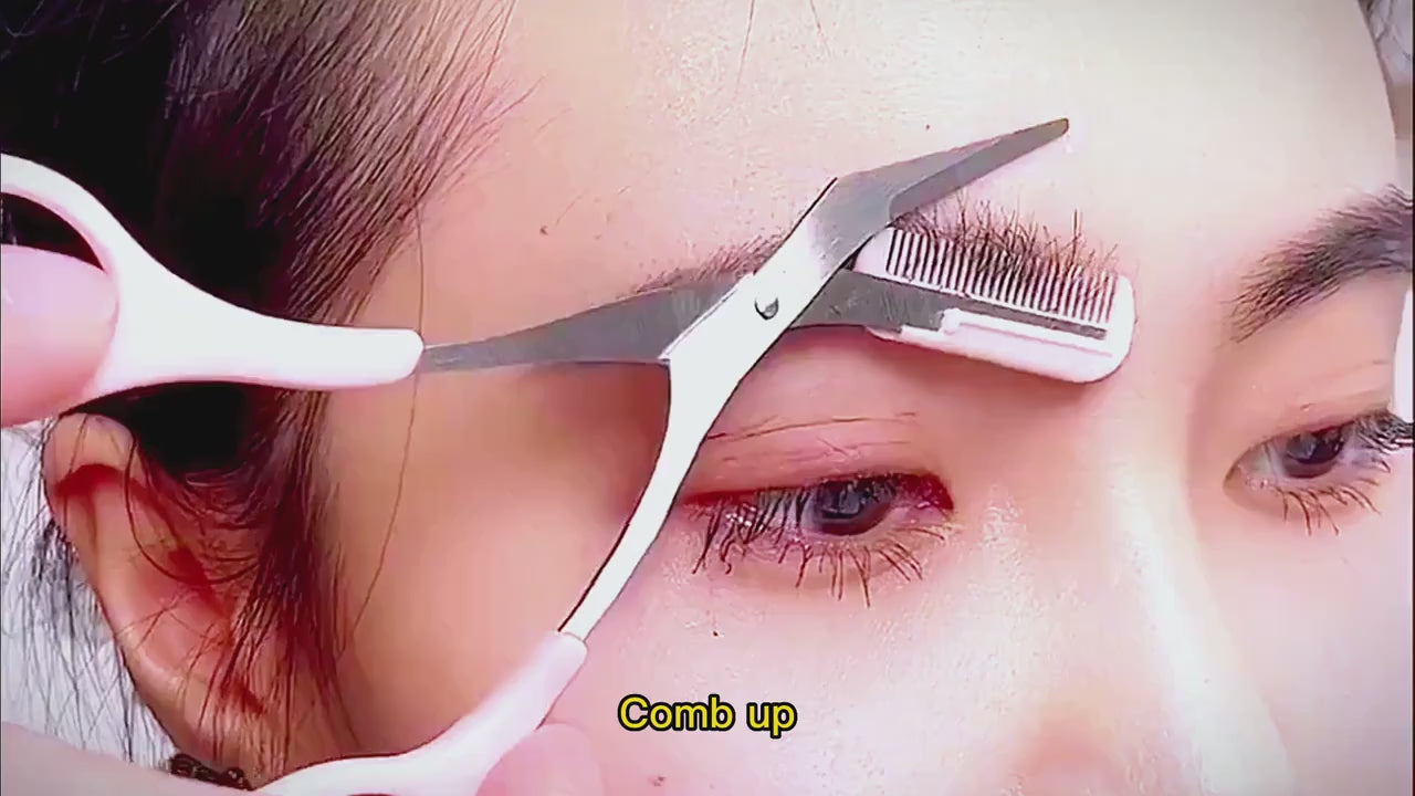 Eyebrow Trimmer Scissor With Comb