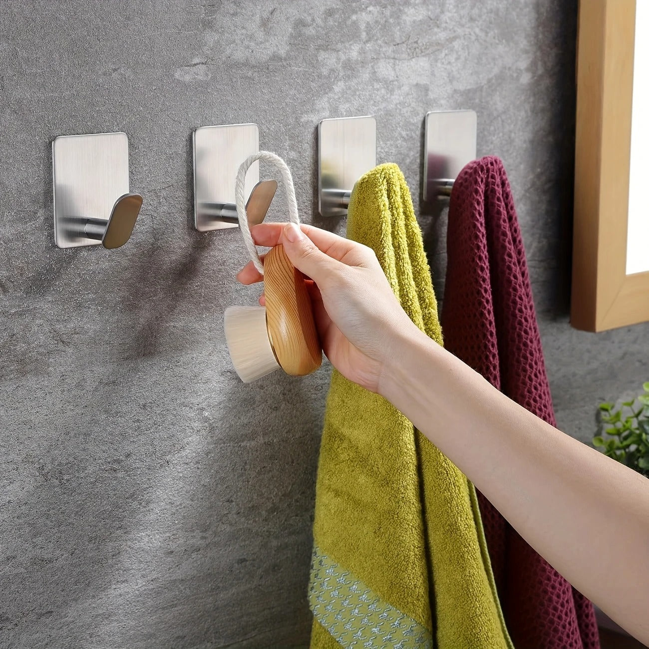 4pc Stainless Steel Towel Hooks