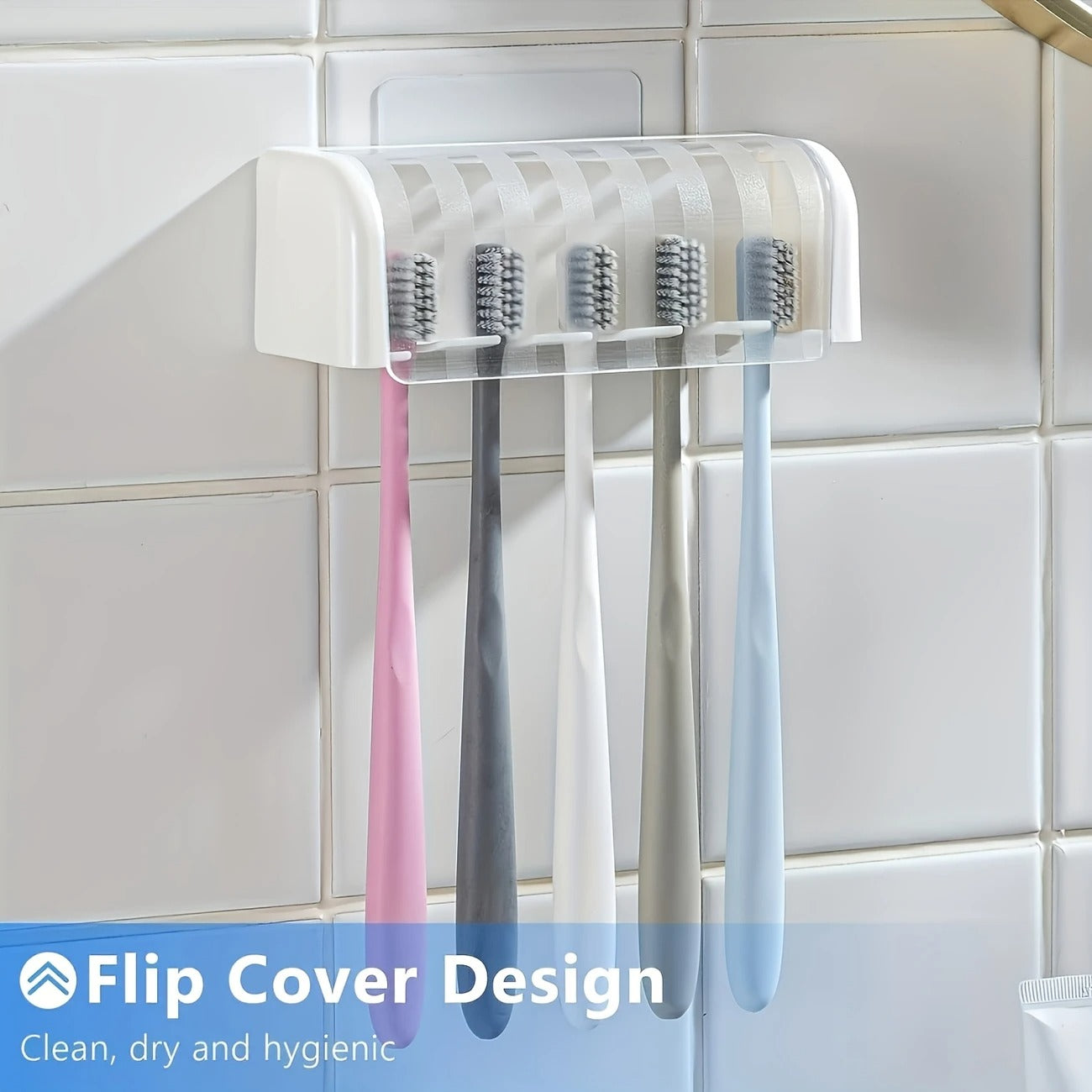 5-Slot Toothbrush Holder with Lid