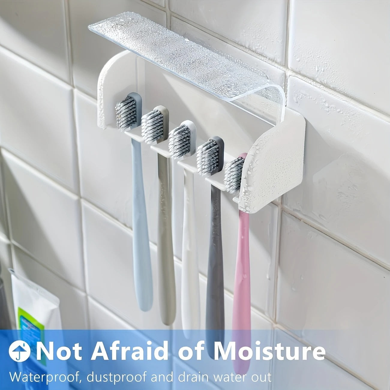 5-Slot Toothbrush Holder with Lid